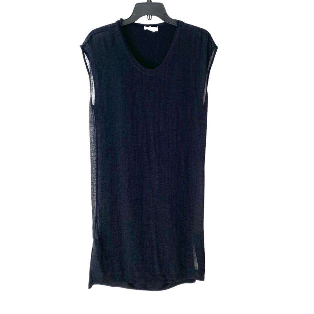 Helmut Lang Black Drapey Back Long Tunic Top size P Small